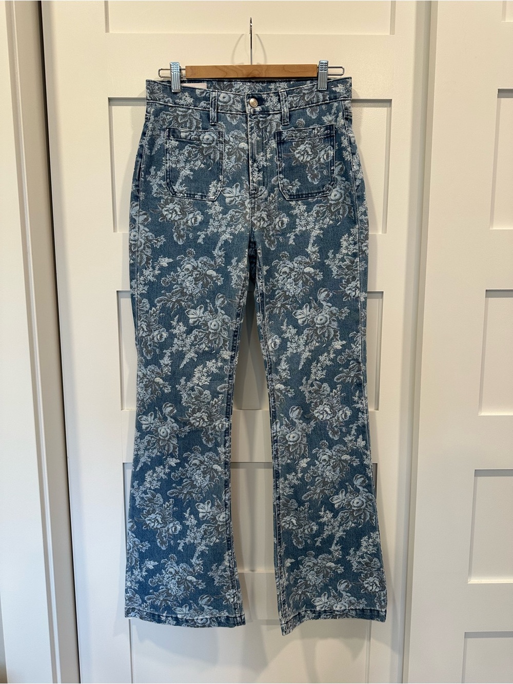 Love Shack Fancy x Gap Blue Floral Wide-Leg Jeans